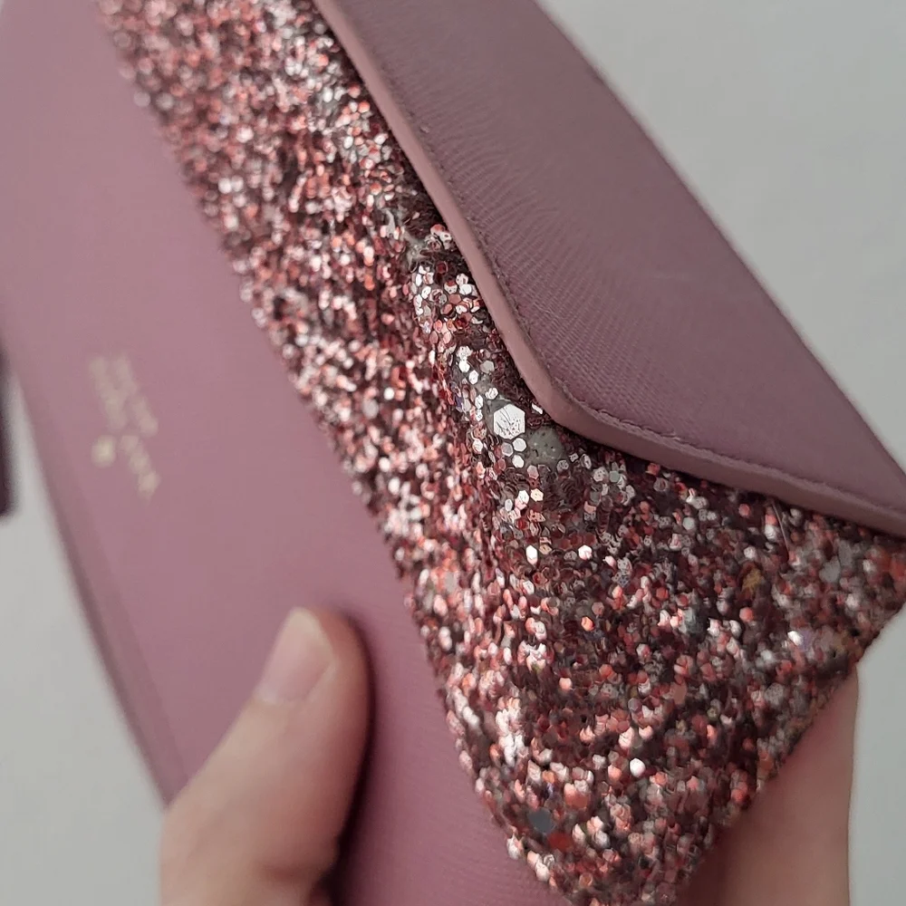 KATE SPADE Little Shiloh All That Glitters Cosmetic Make-up Bag Pink Clutch